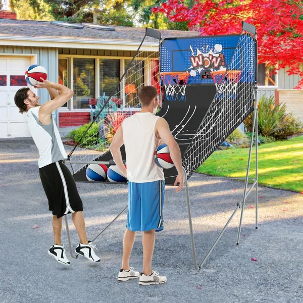 Macchina da Basket Gioco di Canestro Pieghevole Contatore Elettronico 8 Modalità