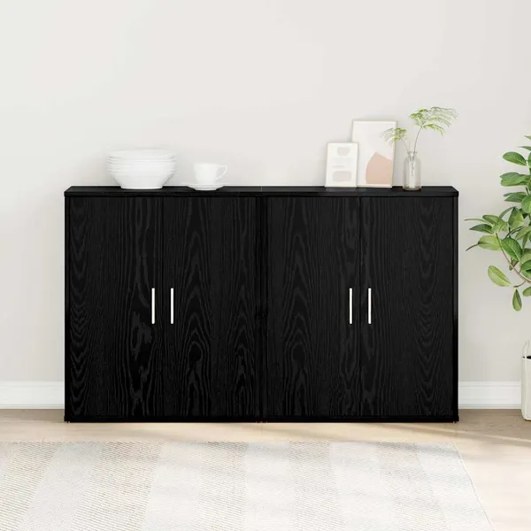 Buffet 2 pcs Carvalho Preto 60 x 31 x 70 cm Madeira processada