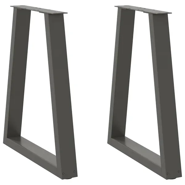Pés para mesa de jantar em formato de V, 2 peças, antracite, 50x(72-73,3) cm, aço