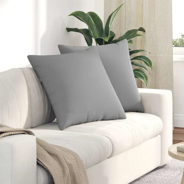 Travesseiros de Sofá 2 pcs Cinza Nuvem 60 x 60 cm tecido