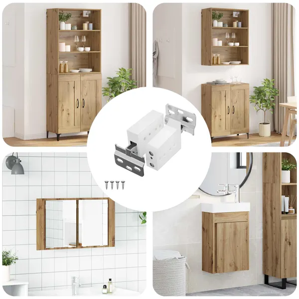 Suporte de Armário Suspenso 12 pcs Branco 70 x 48 x 19 mm