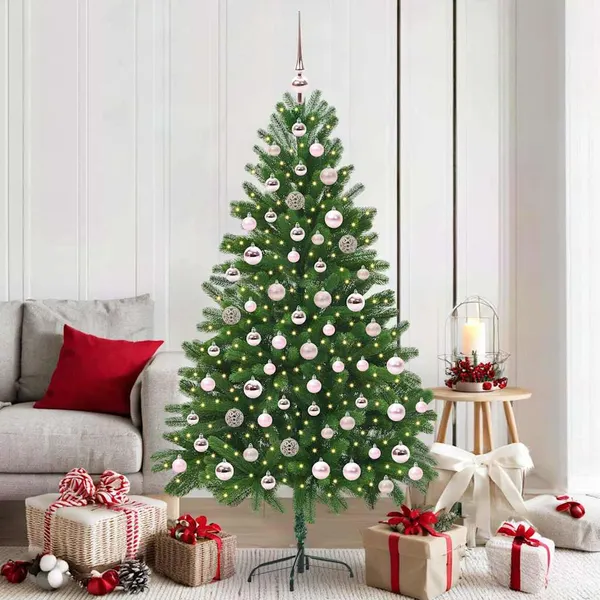 Árvore de Natal com 300 LEDs com suporte Verde 180 cm PE