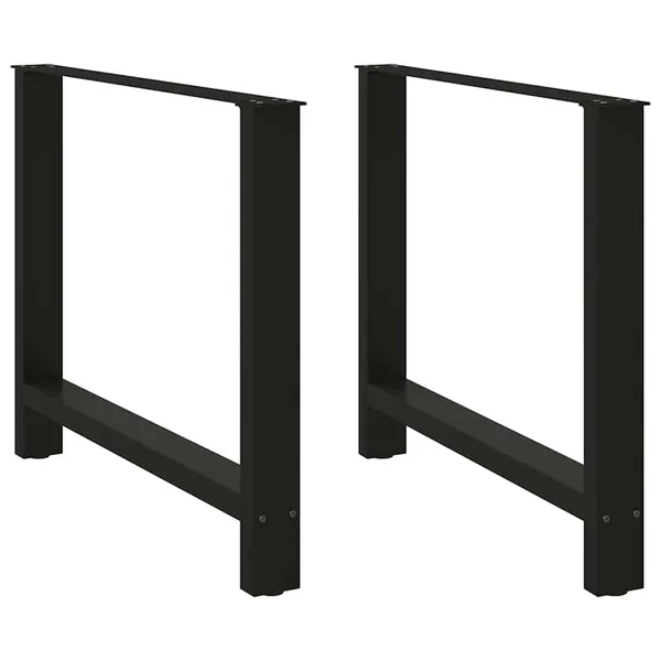 Pés para mesa de jantar pretos 2 peças 90x(72-73) cm aço