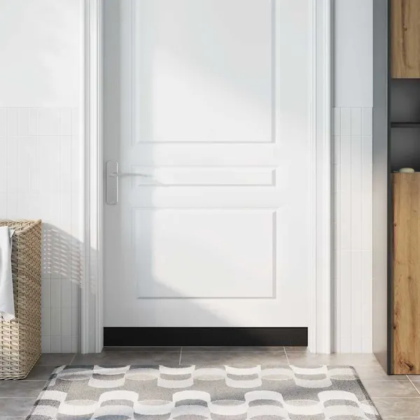 Selos de Escovas para Porta com Parafuso 12 pcs Preto 100 cm