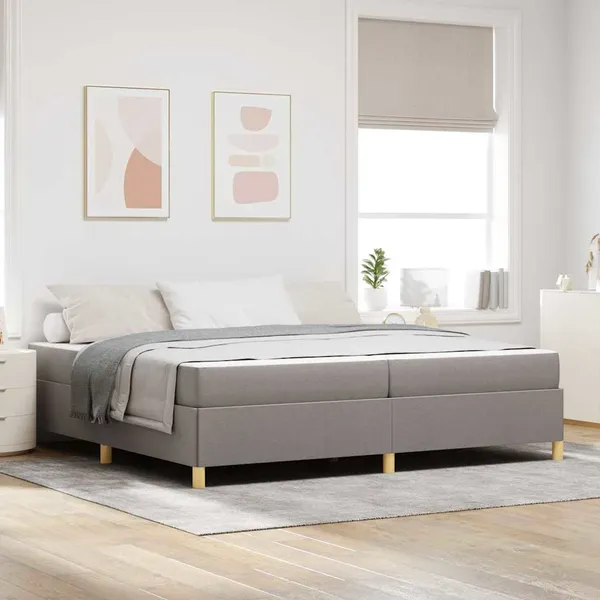 Estrutura da Cama Cinzento-acastanhado 200 x 200 cm tecido