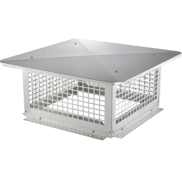 Tampa chaminé 431,8 x 431,8 mm aço inox 304 prateada