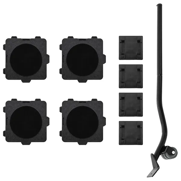 Rolos para móveis 4 peças com elevador preto 13,5x13,5x4,2 cm 300 kg