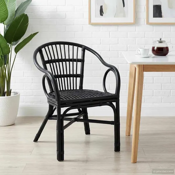Cadeira Empilhável Preto 58 x 60 x 81 cm Vime