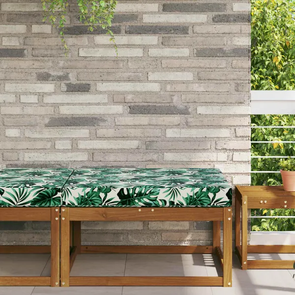 Almofada para Sofá Externo Padrão de Folhas 80 x 80 x 8 cm