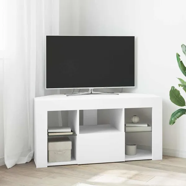 Criado-mudo de LED para TV de Canto Branco 100 x 40 x 50 cm