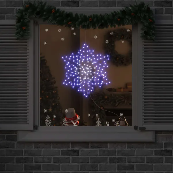 Floco de Natal com 156 LEDs Azul 55.5 x 55.5 x 0.75cm PVC