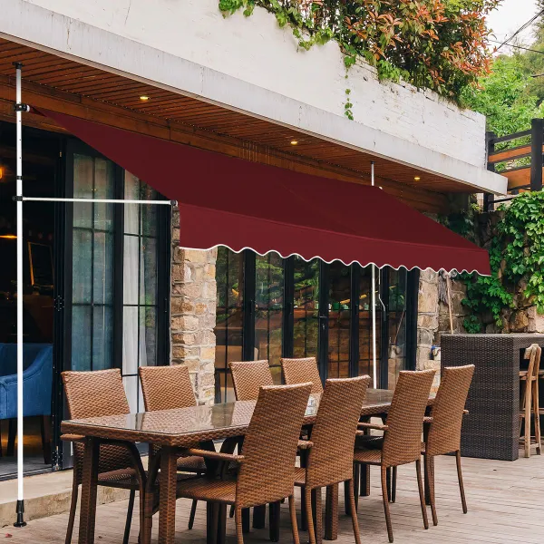 Toldo Retráctil Telescópico Anti-UV Impermeável com Manivela 400 cm