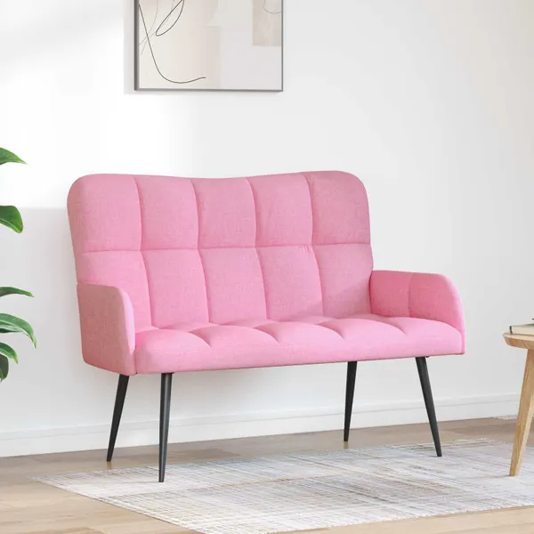 Sofá de dois lugares Rosa 115 x 61 x 87 cm tecido
