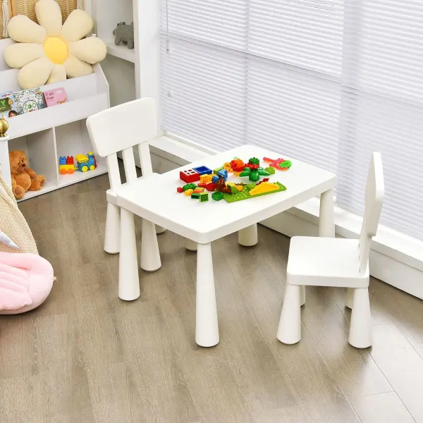 Conjunto Mesa e 2 Cadeiras Infantis para Comer, Desenhar e Atividades 76,5x54,5x49,5cm