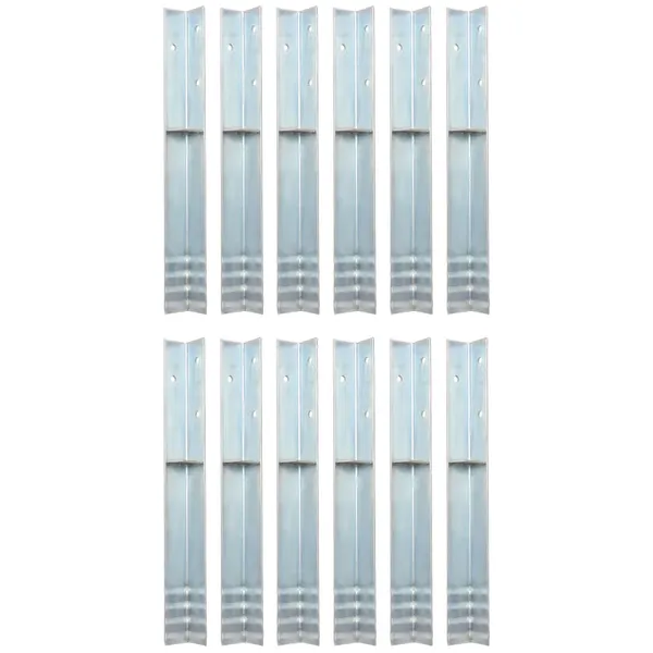 Âncora de fixação no chão em L 12 pcs aço galvanizado 5x5x50 cm
