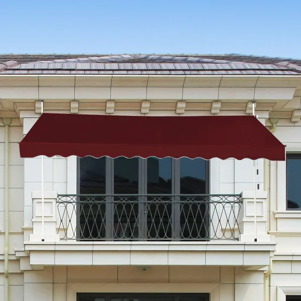 Tenda da Esterno 350x125 cm Altezza Regolabile 2-3 m con Manovella Resistente alle Intemperie