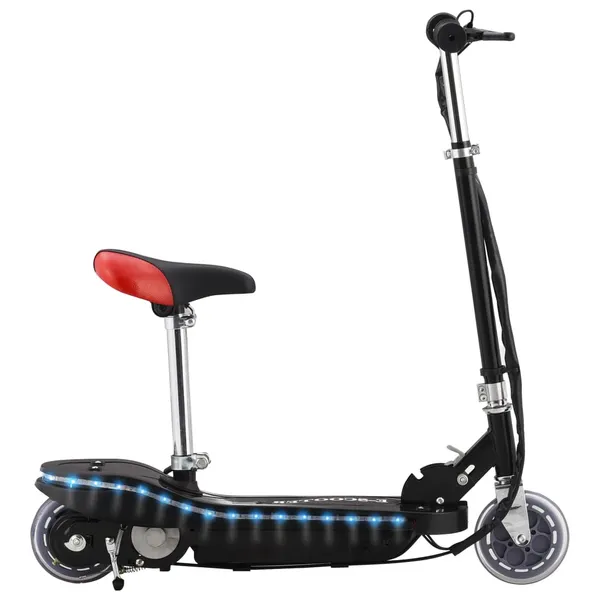 Trotinete para criança com assento e LED 120 W preto
