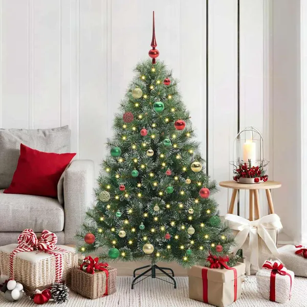 Árvore de Natal Artificial com 150 LEDs Verde 150 cm PE e PVC
