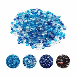 Vidro decorativo lareira 10 lbs 19 mm azul e cristal