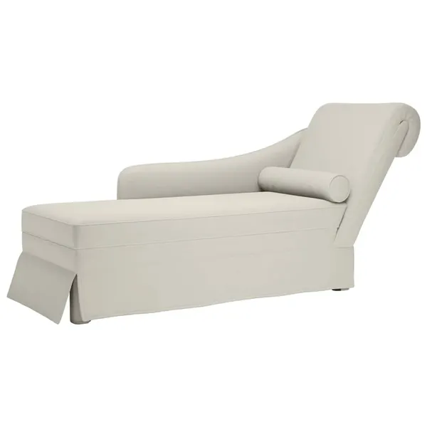 Chaise lounge c/ reforço/apoio de braços direito veludo creme