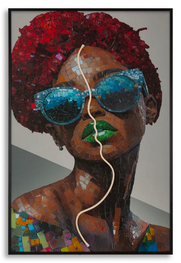 Impressão com LED em Tela Afro 60x3,5x90 cm (Aplicação 3D Acrílico)