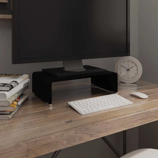 Suporte de TV/monitores em vidro 40x25x11 cm preto