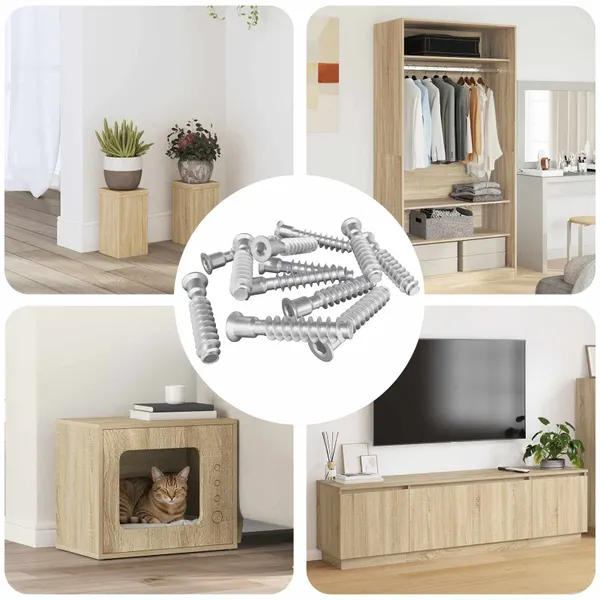 Parafuso com Cabeça de Tampa 2900 pcs Prateado Aço