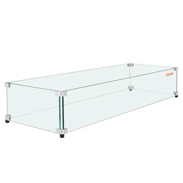 Protetor vidro lareira retangular 1128x367x191 mm, 8mm