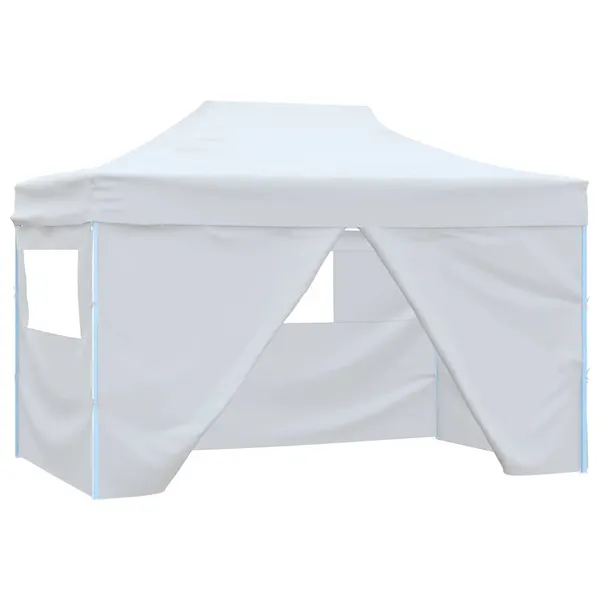 Tenda dobrável profissional festas 4 paredes 280x410x315 cm aço branco