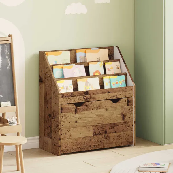 Estante Infantil com gaveta Madeira antiga 60 x 29,5 x 69 cm