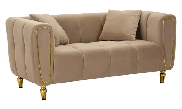 Sofá Alma Cinzento com Almofadas 155x81x71 cm