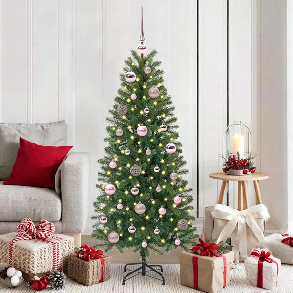 Conjunto de Bolas de Natal com 150 LEDs 61 pcs Rosa Plástico