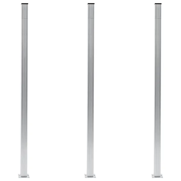 Postes de cerca 3 pcs alumínio 185 cm