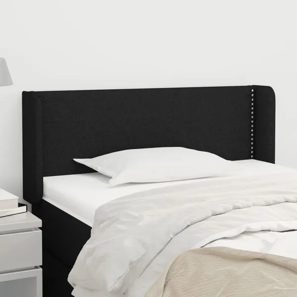 Cabeceira de cama c/ abas tecido 83x16x78/88 cm preto
