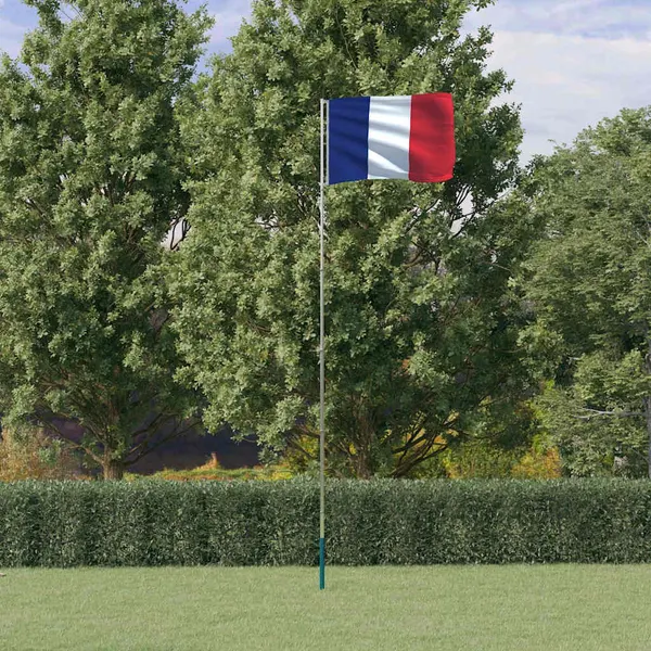 Bandeira da França e mastro 5,5 m alumínio