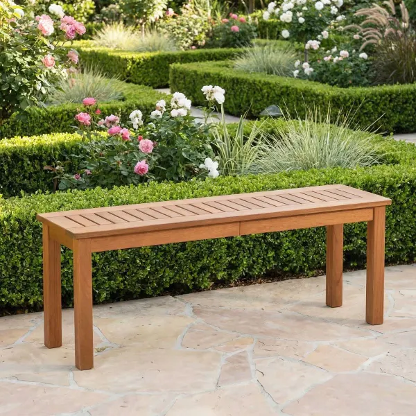 Banco Multiusos Madeira Maciça sem Encosto 120x30,5x47 cm Natural