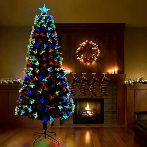 Árvore de Natal Artificial com 300 LEDs Verde 240 cm PVC