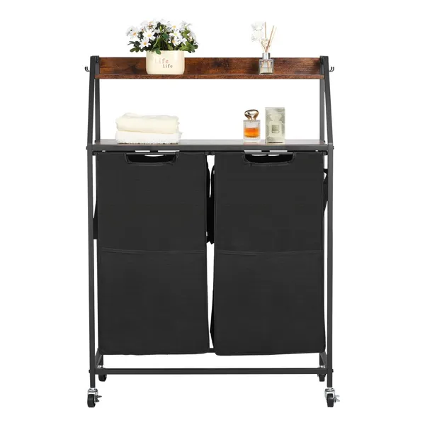 Classificador roupa 2 andares, tabua madeira 600D Oxford