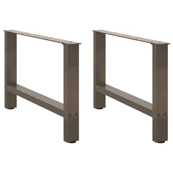 Pés para mesa de centro em aço natural, 2 peças, 70x (42-43) cm, aço