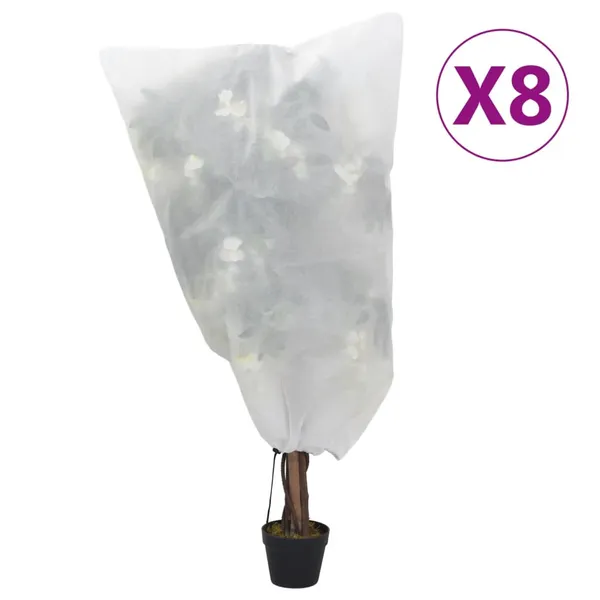 Coberturas para plantas com cordão 8 pcs 70 g/m² 0,8x0,8 m