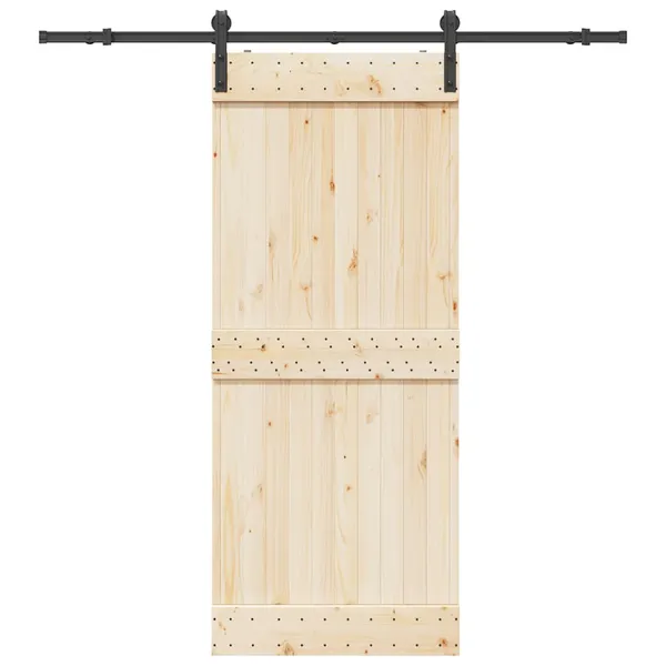 Kit de ferragens para porta deslizante 200 cm aço preto
