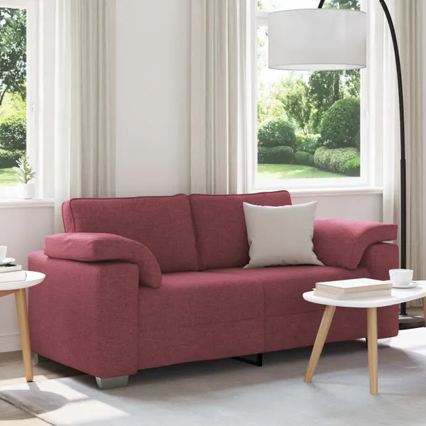 Sofá de dois lugares Vinho Vermelho 180 cm tecido