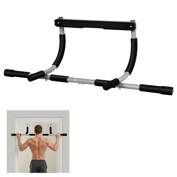 Barra de Elevação para Porta Barra de Pull Up para Exercícios de Treino em Casa Carga Máxima 110 kg 92x40x17 cm Preto