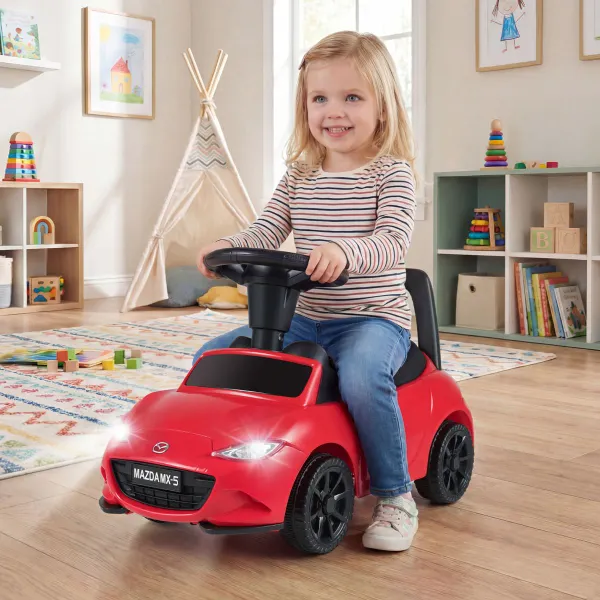 Voiture à Pousser pour Enfants avec Rangement et Design Pédale au Sol Rouge
