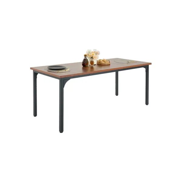 Mesa jantar 71" madeira 6-8 pessoas pernas ferro