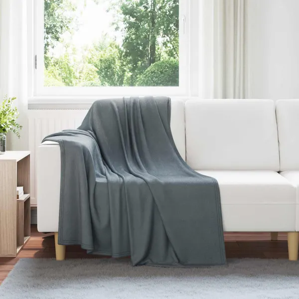 Cobertor Cinza Escuro 170 x 130 cm Lã