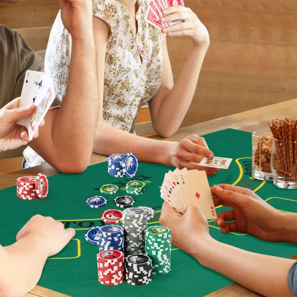 Conjunto Completo Póquer 300 Fichas Texas Hold'em com Mala Alumínio
