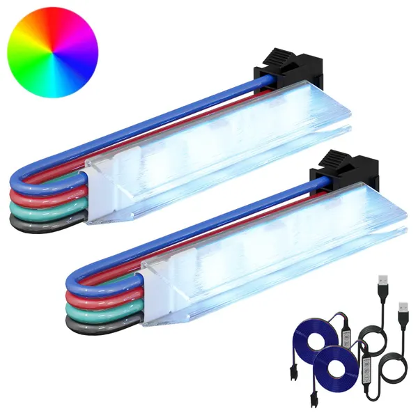 Fita LED 2 pcs Preto e Branco 1745 mm Cobre e Plástico