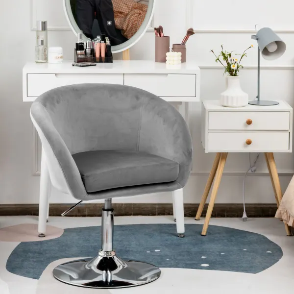Chaise de Bar Pivotante en Velours avec Dossier Réglable 61x52x72-86 cm