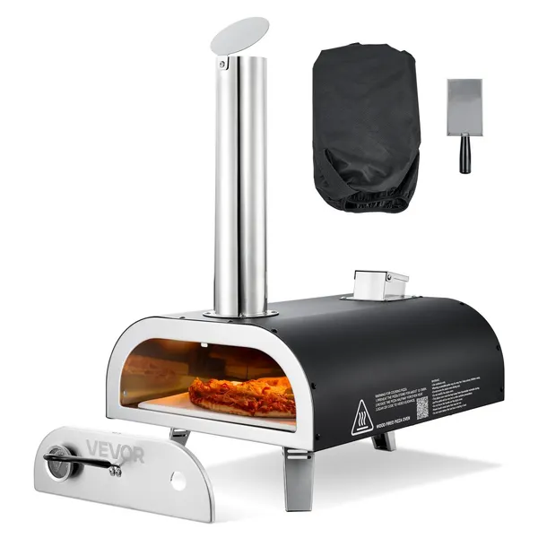 Forno Pizza Lenha 12 pol, Portátil com Termómetro